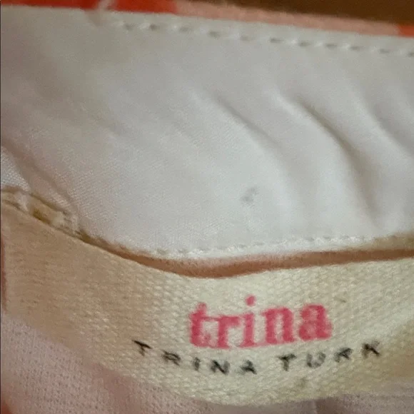 Trina Turk Orange & White Painterly Floral Halter Dress - Picture 13 of 15